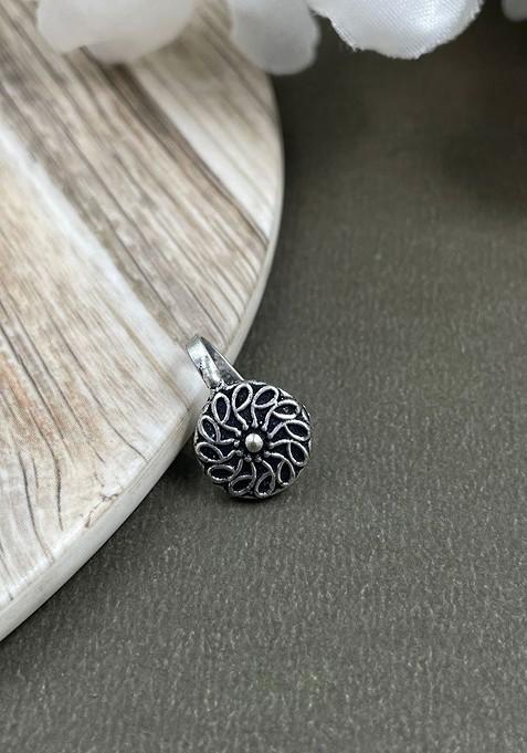 Soumya Silver Plated Oxidised Necklace Jewellery Set