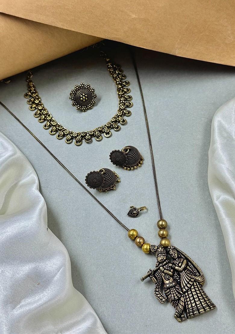 Gold Plated Oxidized Skin Friendly Jewellery Set