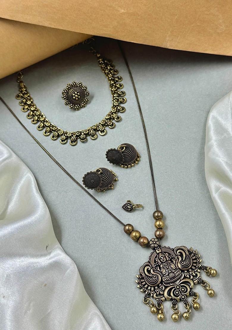 Gold Plated Oxidized Jewellery Set