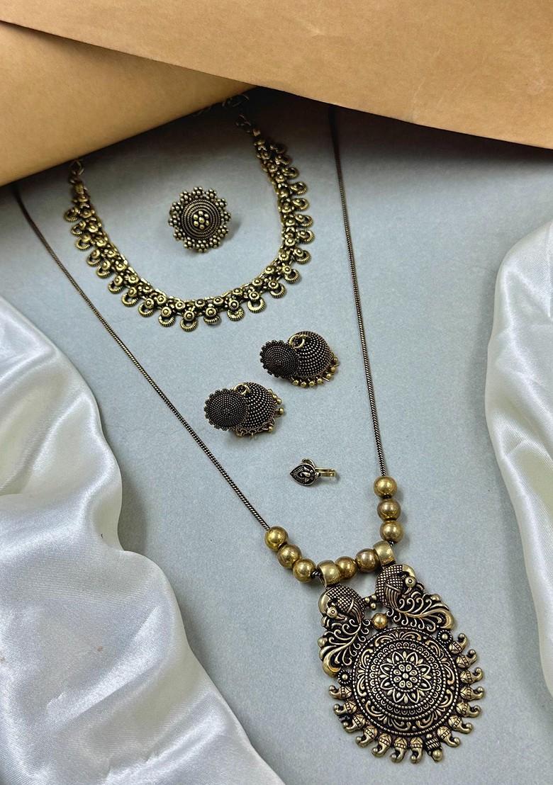 Gold Plated Oxidized Skin Friendly Jewellery Set