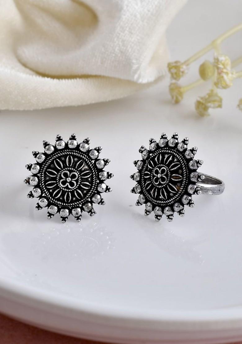 Nupoor Silver Plated Oxidised Jewellery Set