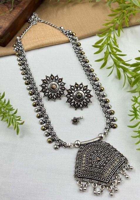 Nimita Gold Plated Oxidised Jewellery Set