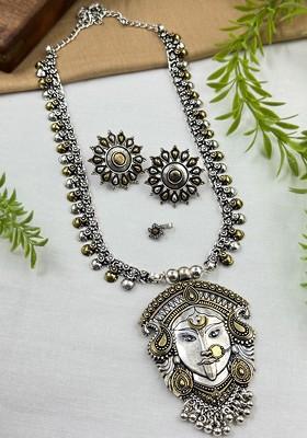 Nimita Dual Tone Gold Plated Oxidised Jewellery Set