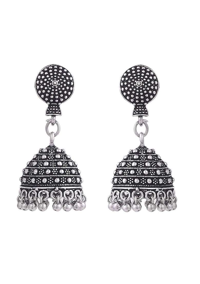 Silver Plated Oxidised Jewellery Set - Indya