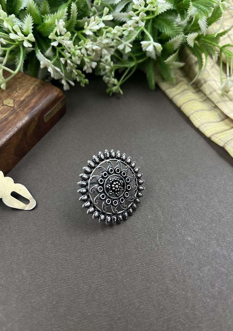 Silver Plated Oxidised Jewellery Set - Indya