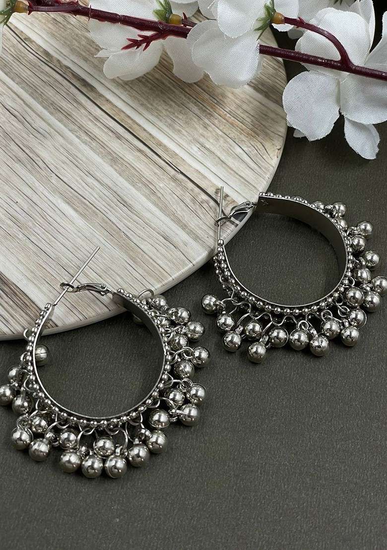 Silver Plated Oxidised Jewellery Set - Indya