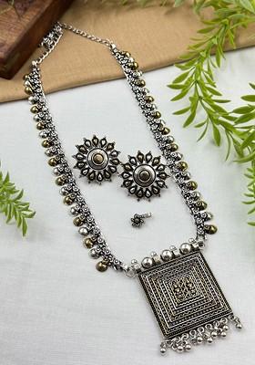 Nimita Dual Tone Gold Plated Oxidised Jewellery Set