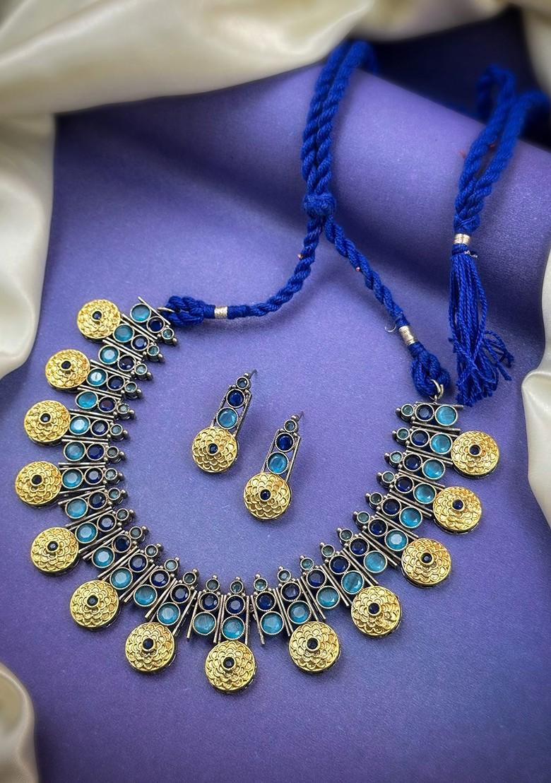Gold Plated Stone Studded Jewellery Set