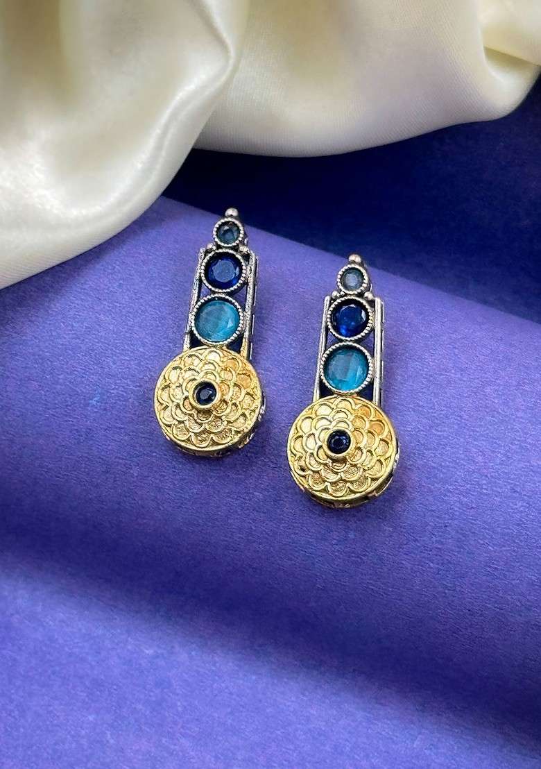 Gold Plated Stone Studded Jewellery Set - Indya