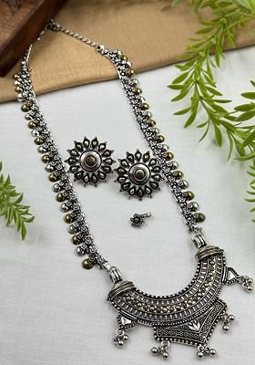 Nimita Dual Tone Gold Plated Oxidised Jewellery Set