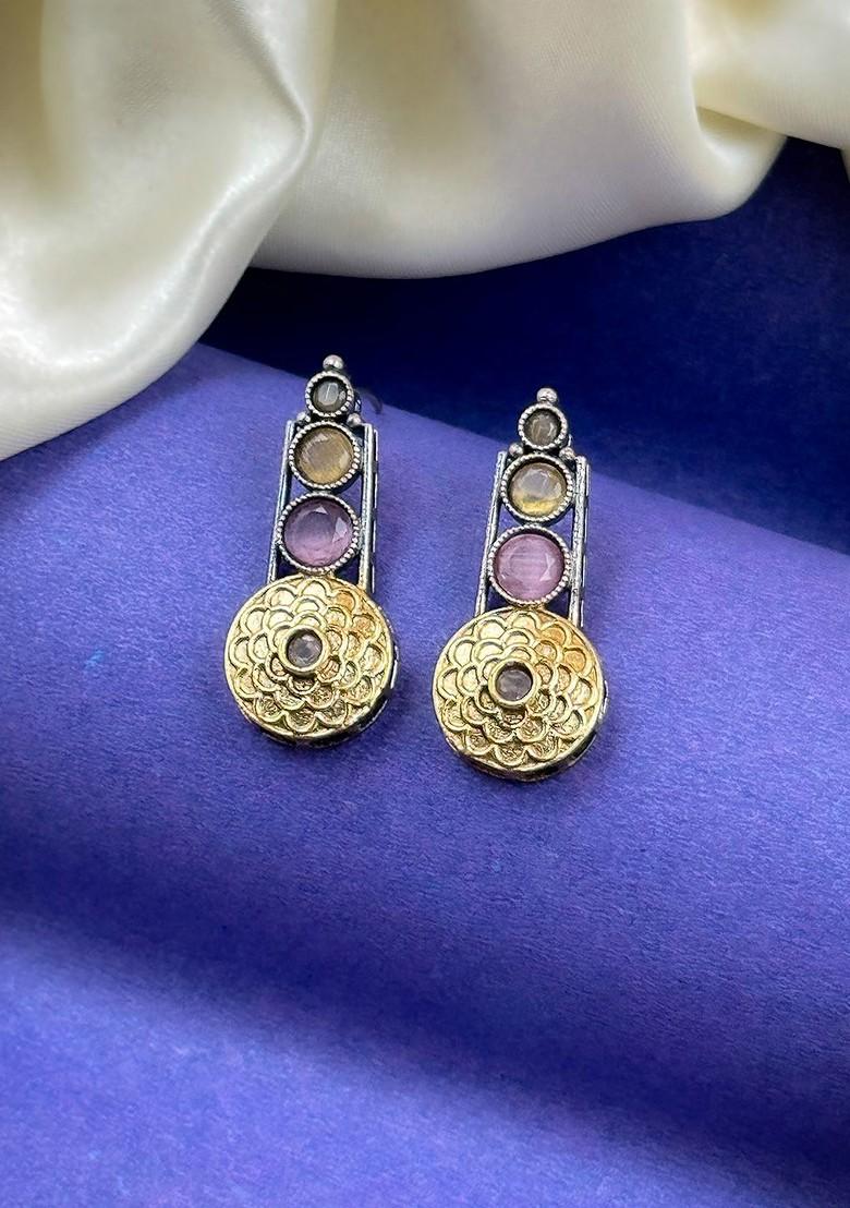 Gold Plated Stone Studded Jewellery Set