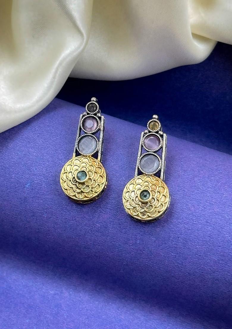 Gold Plated Stone Studded Jewellery Set