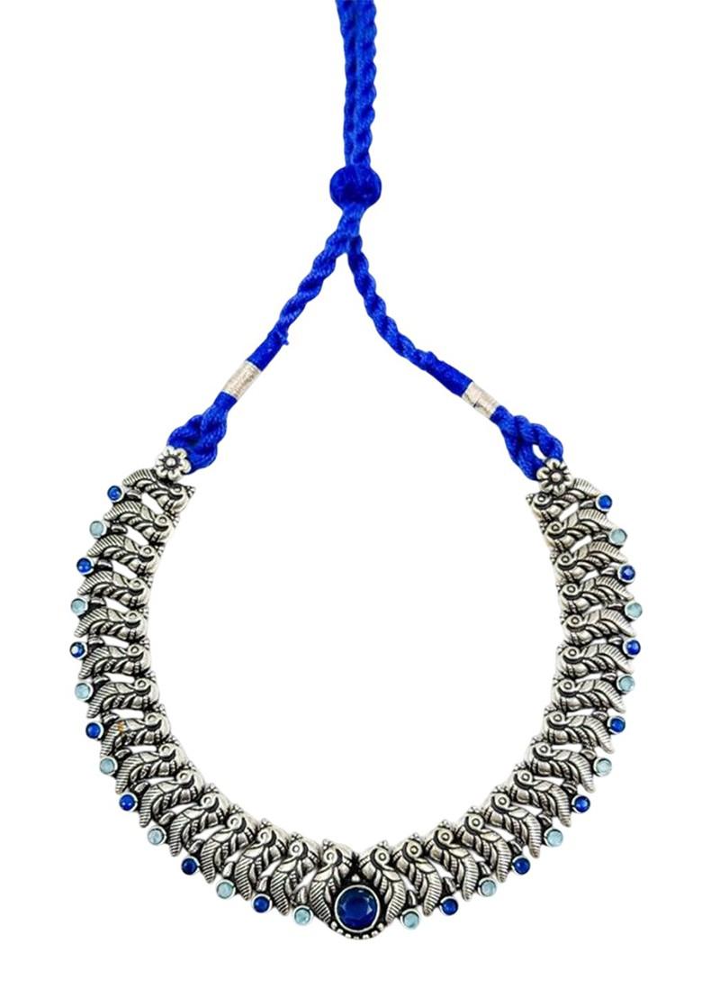 Silver Plated Stone Studded Jewellery Set