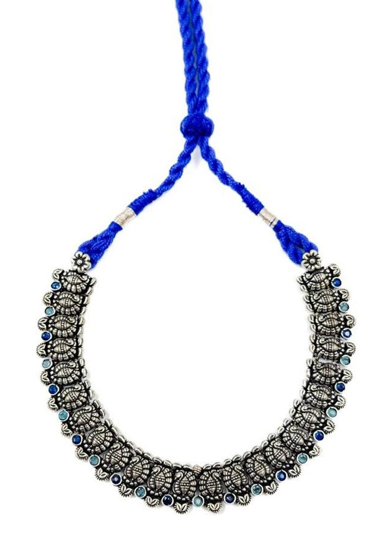 Silver Plated Stones Studded Jewellery Set