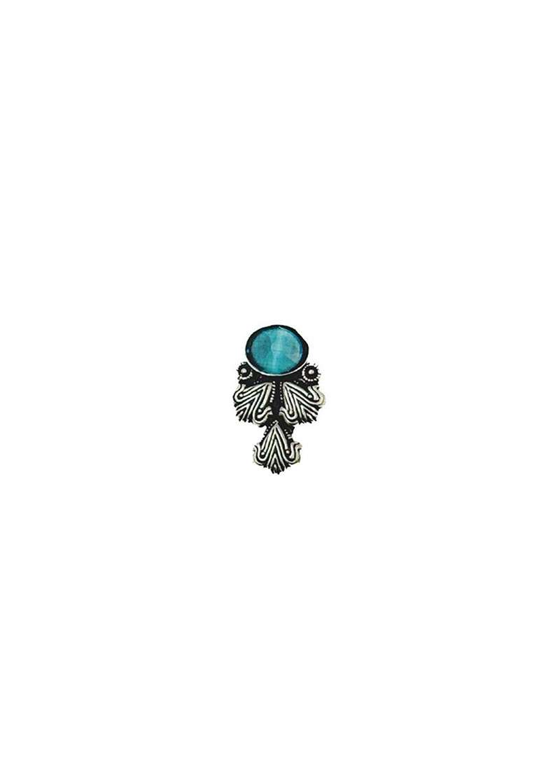 Silver Plated Stones Studded Jewellery Set - Indya