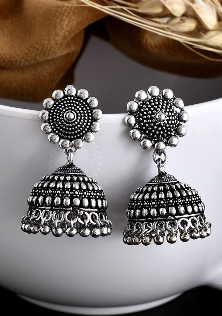 Spring Silver Plated Oxidised Necklace Jewellery Set