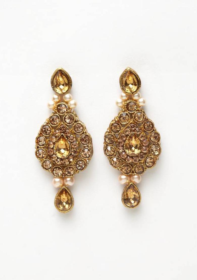 Trendy Gold Plated Jadau Jewellery Set For Women And Girls Onesize Gold