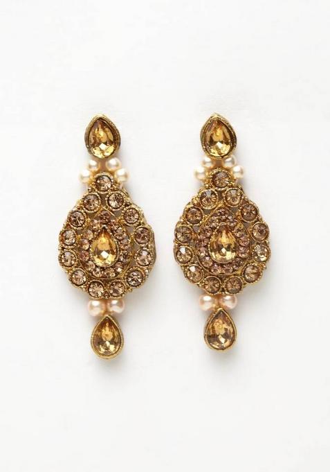 Trendy Gold Plated Jadau Jewellery Set For Women And Girls Onesize Gold