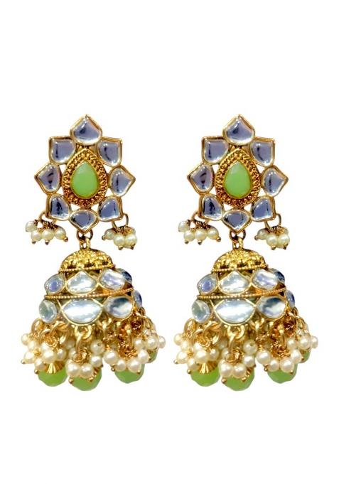 Tradtional Gold Plated Kundan Mint Choker Necklace