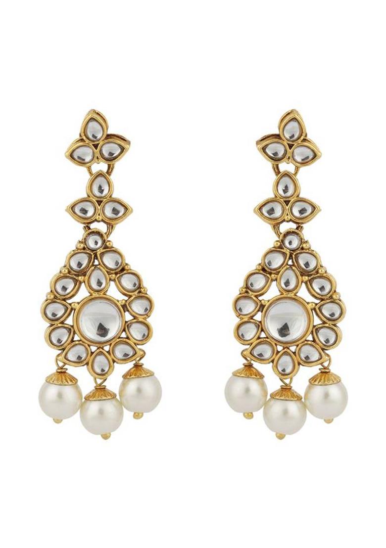 Ethnic Bridal Gold Plated Stone And Pearl Choker With Earring Maangtika