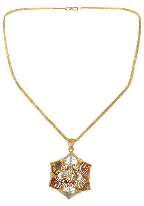 Party Wear Light Weight Enamelled Star Shape Pendant With Chain