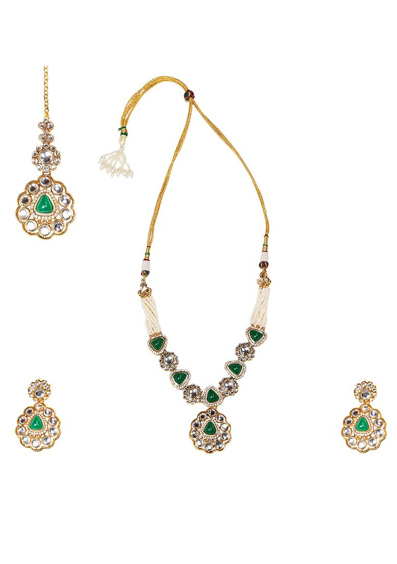 Multi For Women Colour Austrian Diamonds And Artificial Stones Choker Necklace Earring