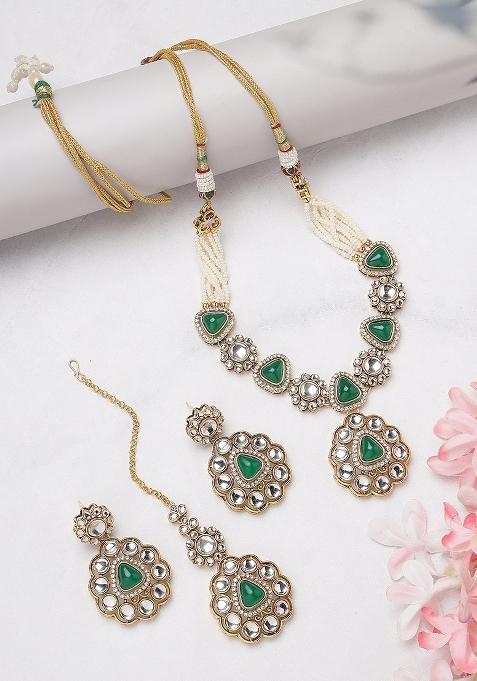 Multi For Women Colour Austrian Diamonds And Artificial Stones Choker Necklace Earring