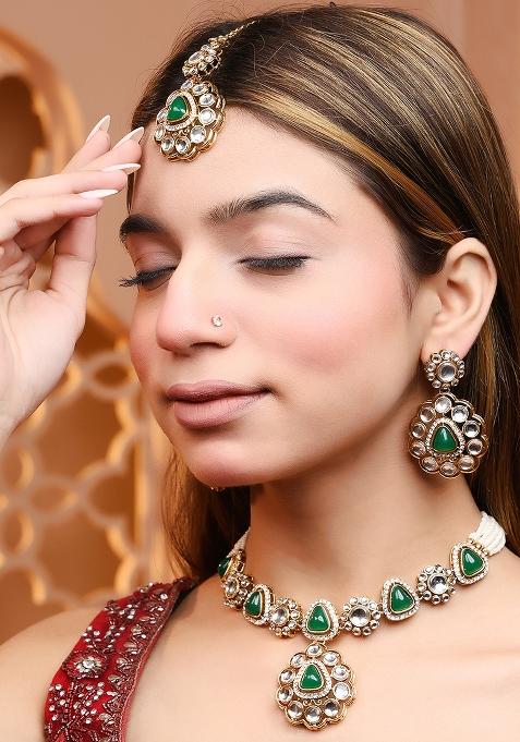 Multi For Women Colour Austrian Diamonds And Artificial Stones Choker Necklace Earring