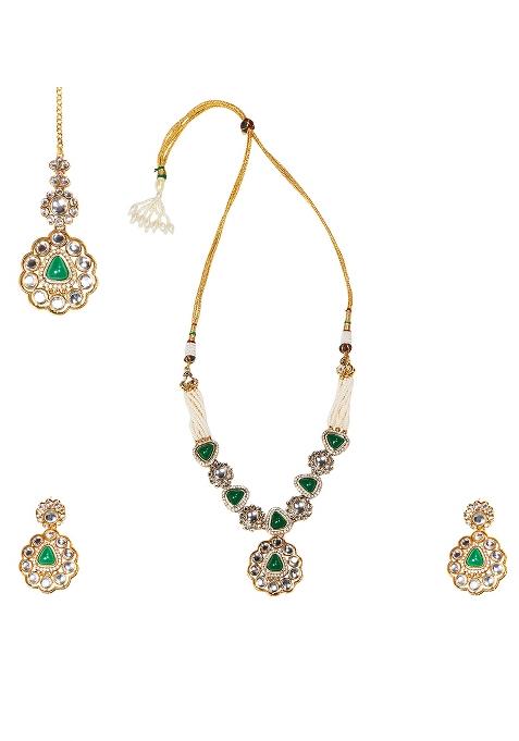 Multi For Women Colour Austrian Diamonds And Artificial Stones Choker Necklace Earring