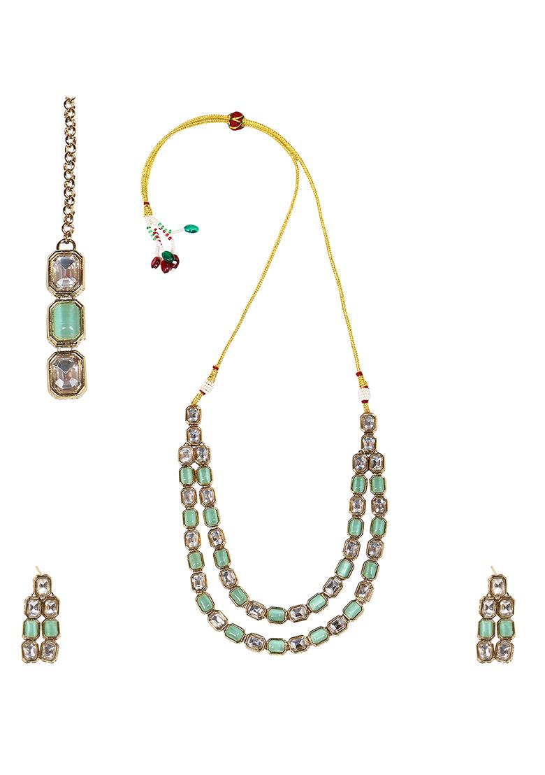 Gold Plated Indian Ethnic Kundan Pearl Fancy Bridal Traditional Choker Necklace Jewellery Set