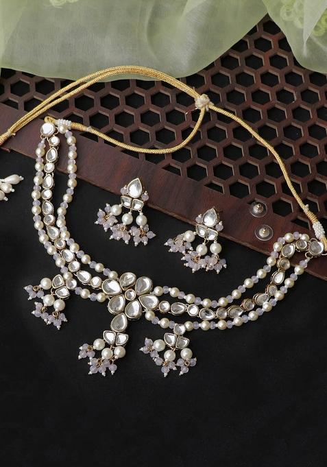 Dual Tone Kundan Necklace Set