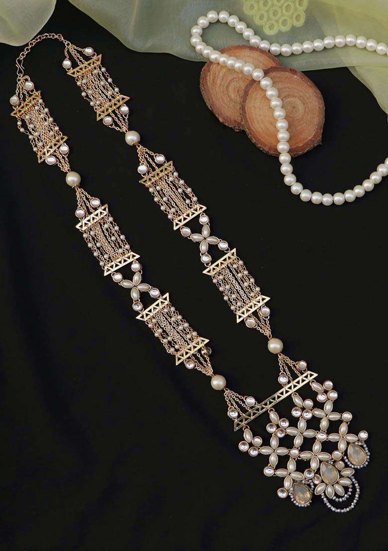 Celestial Kundan Long Necklace Set - Indya