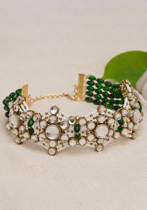 Ethereal Green Kundan Choker Necklace