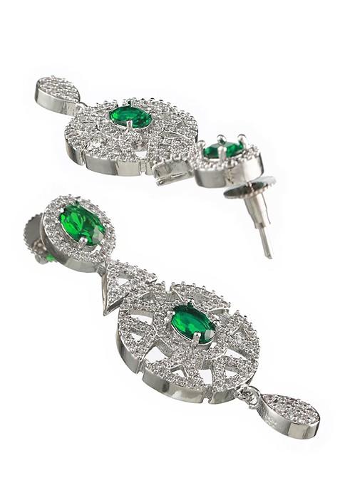 Silver Plated Ad Studded Jewellery Set