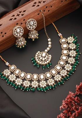 Gold Plated And Kundan Studded Jewellery Set