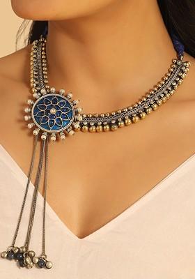 Beaded Oxidised Jewellery Set