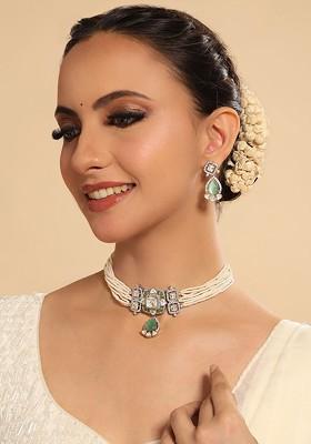 22K Gold Plated Kundan Studded Jewellery Set