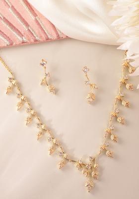 Gold Plated Cubic Zirconia Jewellery Set