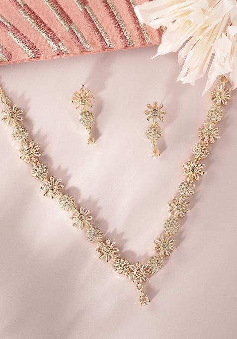 Gold Plated Cubic Zirconia Jewellery Set