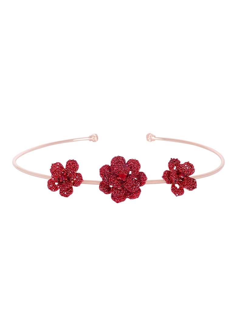 Rose Gold Plated Stone Studded Jewellery Set - Indya