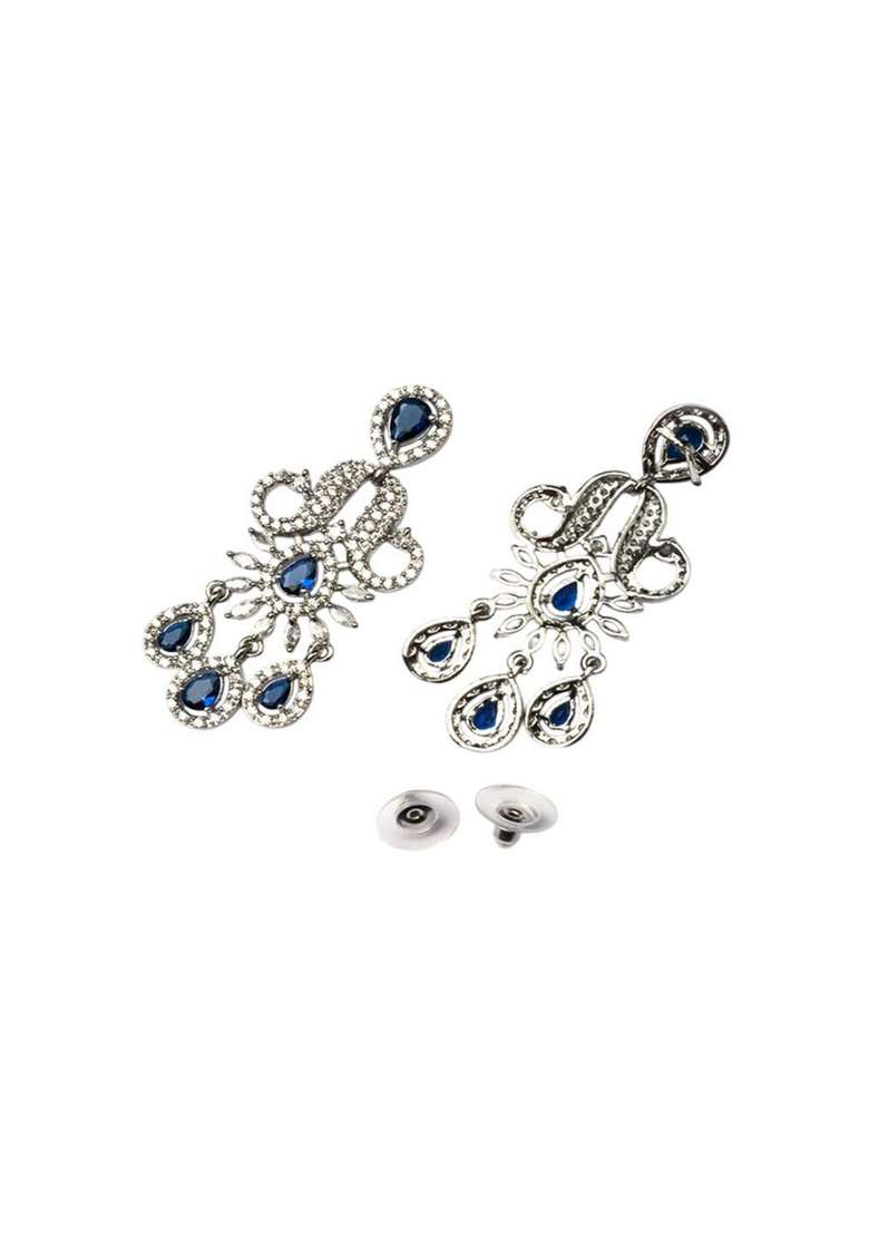 Sliver Plated American Diamond Studded Jewellery Set - Indya