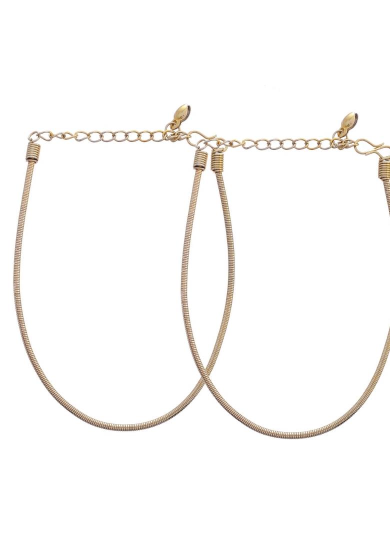 Set Of 2 Copper Plated Snake Chain Anklet