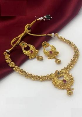 Golden Alloy Necklace Set