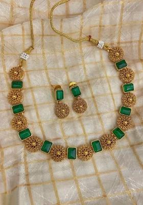 Golden Alloy Necklace Set