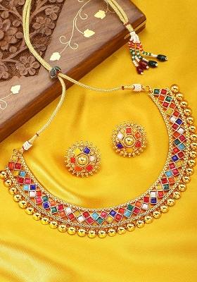 Multicolor Alloy Necklace Set
