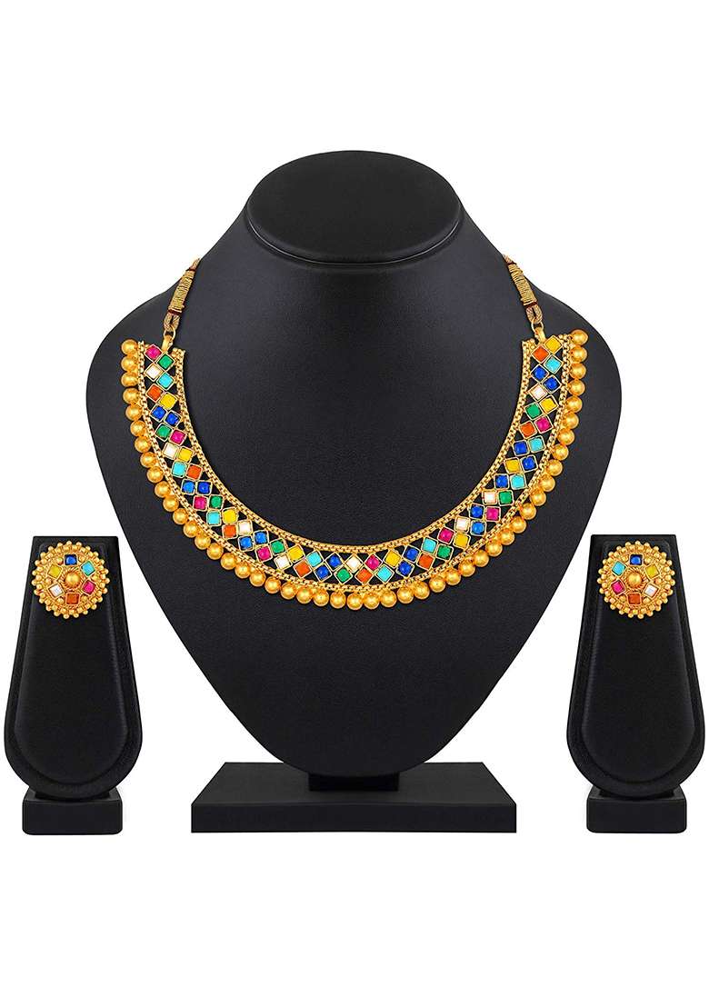 Multicolor Alloy Necklace Set - Indya