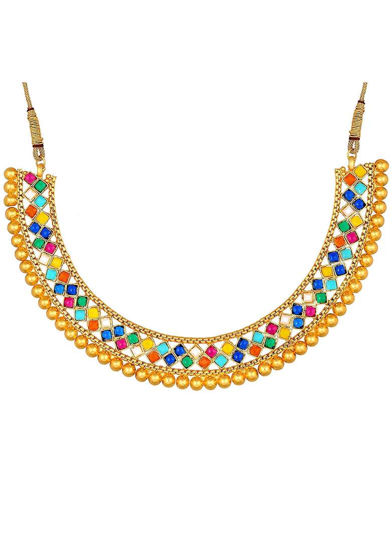 Multicolor Alloy Necklace Set - Indya