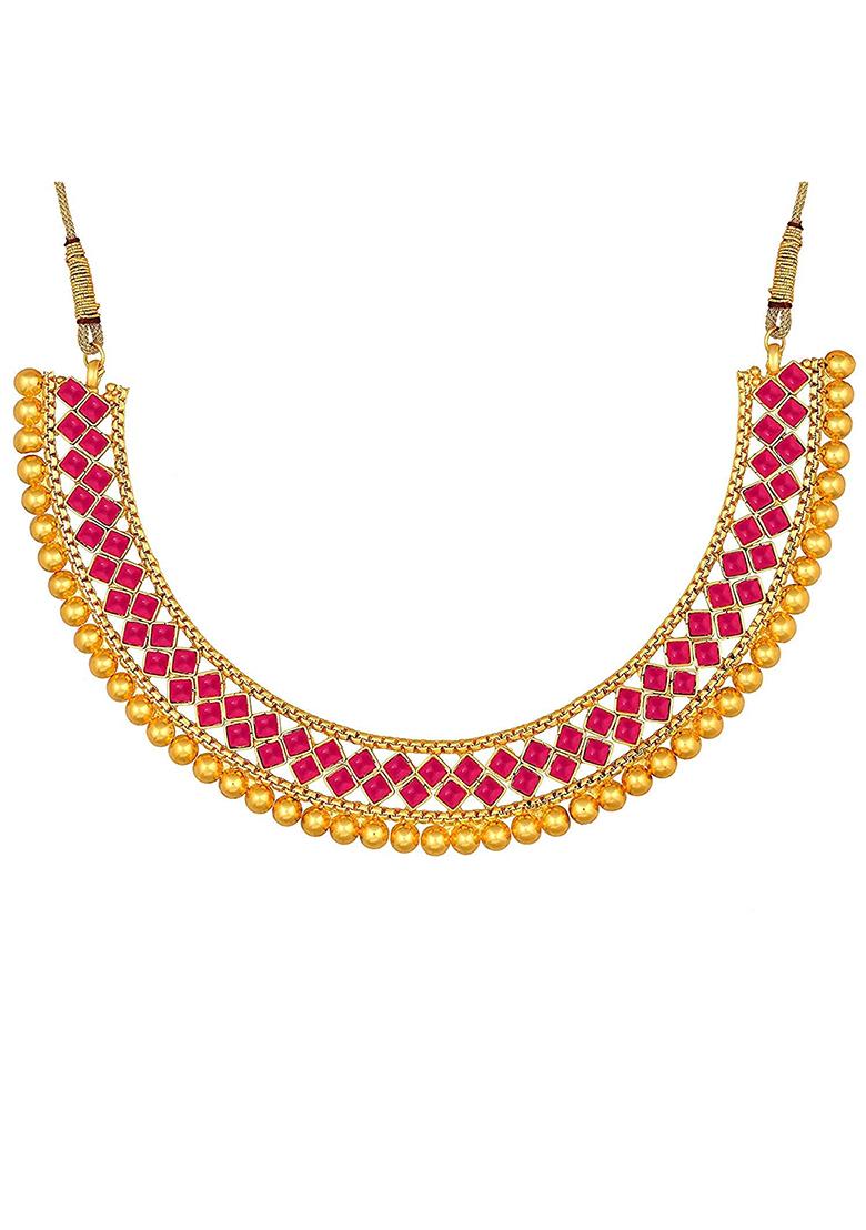 Red Alloy Necklace Set