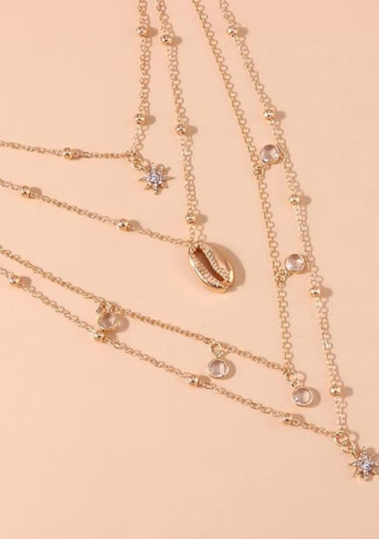 Golden Alloy Necklace Set