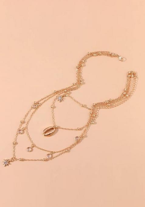 Golden Alloy Necklace Set
